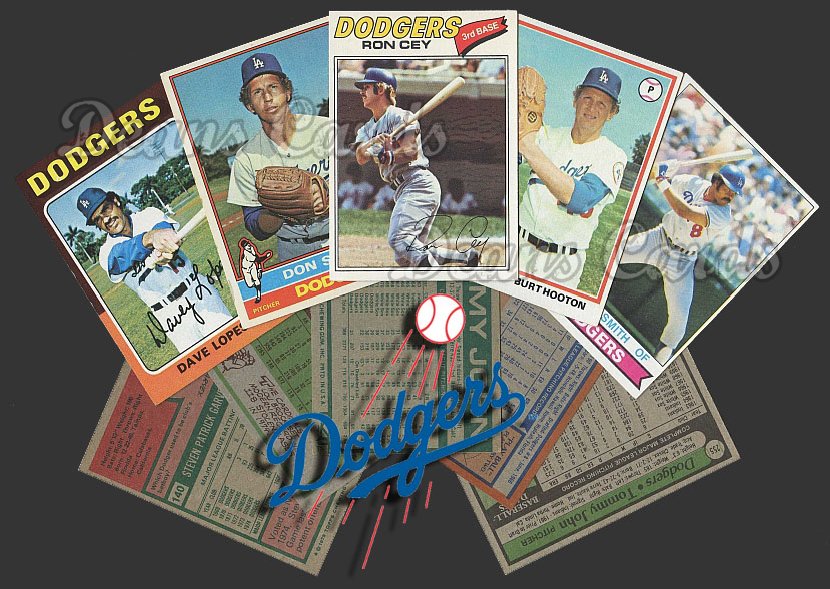 1975 Topps -79 Los Angeles Dodgers 50 Card Team Starter Set / Lot